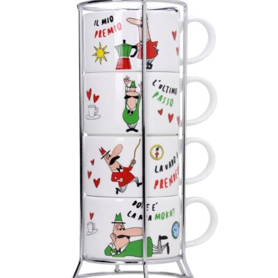 ست 4 عددی فنجان کاپوچینو بیالتی با پایه